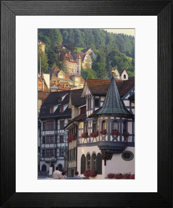 Framed Print : Tudor Exterior of Buildings in Town of St Gallen in Switzerland Framed Print : Tudor Exterior of Buildings in Town of St Gallen in Switzerland