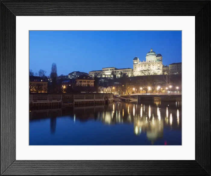 Framed Print : Bundeshauser (Houses of Parliament) and River Aar, Bern, Switzerland, Europe Framed Print : Bundeshauser (Houses of Parliament) and River Aar, Bern, Switzerland, Europe