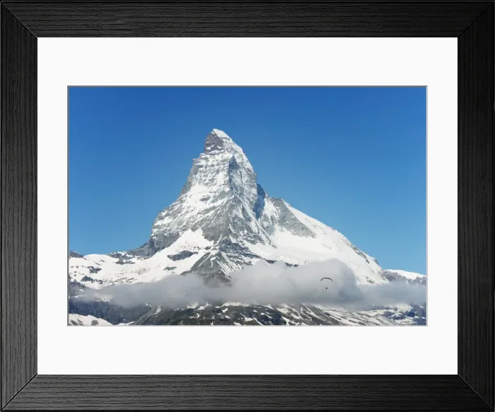 Framed Print : Paraglider flying near the Matterhorn, 4478m, Zermatt, Valais, Swiss Alps, Switzerland, Europe Framed Print : Paraglider flying near the Matterhorn, 4478m, Zermatt, Valais, Swiss Alps, Switzerland, Europe