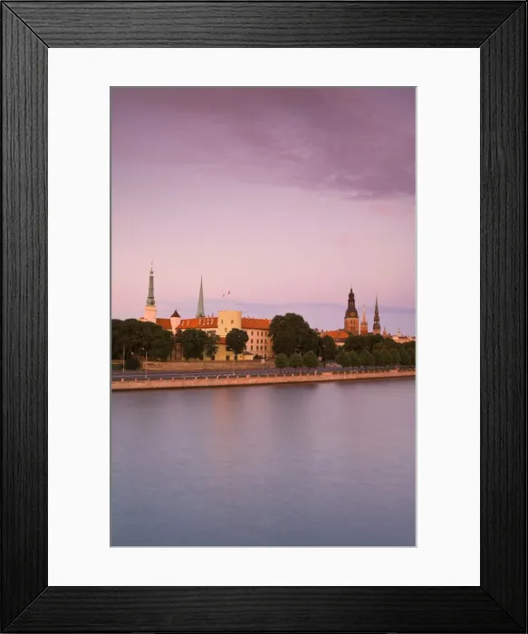 Framed Print : Riga Castle and the River Daugava illuminated at sunset, Riga, Latvia, Europe Framed Print : Riga Castle and the River Daugava illuminated at sunset, Riga, Latvia, Europe