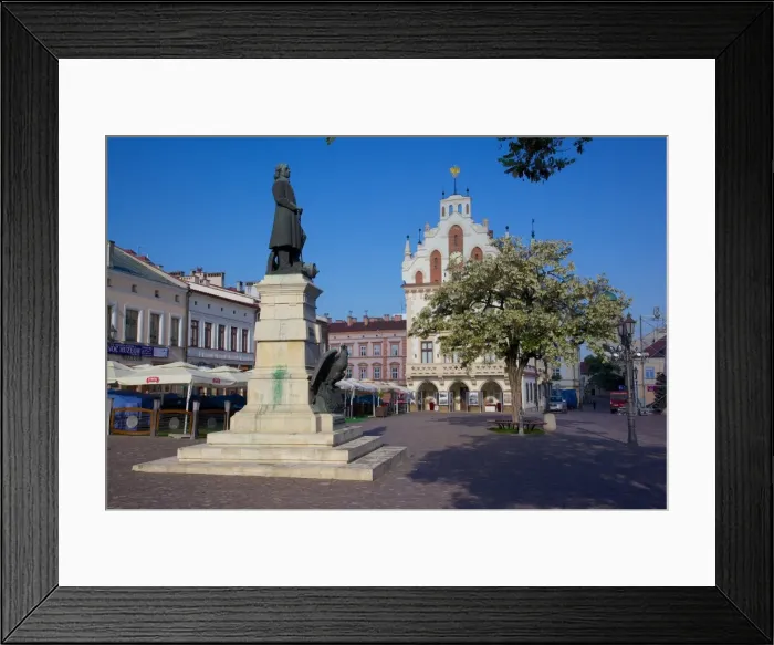 Framed Print : City Hall and statue, Market Square, Old Town, Rzeszow, Poland, Europe Framed Print : City Hall and statue, Market Square, Old Town, Rzeszow, Poland, Europe