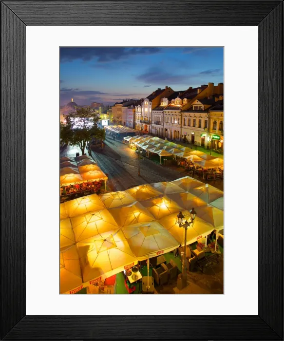 Framed Print : Market Square at dusk, Old Town, Rzeszow, Poland, Europe Framed Print : Market Square at dusk, Old Town, Rzeszow, Poland, Europe