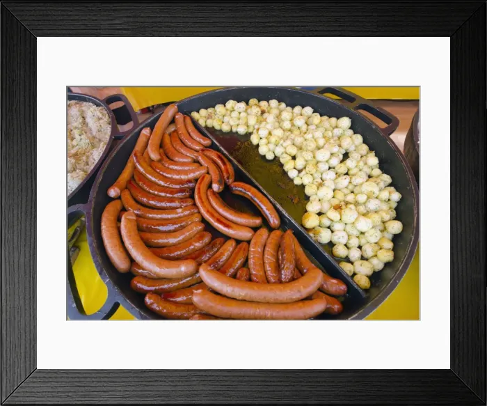 Framed Print : Food stall in market square, historic old town, Poznan, Poland, Europe Framed Print : Food stall in market square, historic old town, Poznan, Poland, Europe