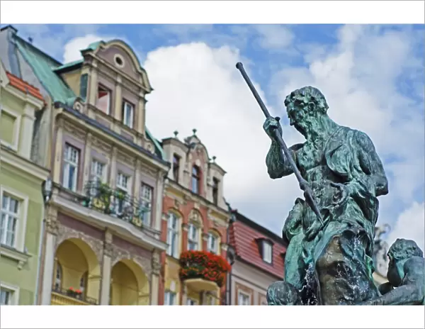 Statue of Neptune, historic Old Town, Poznan, Poland, Europe