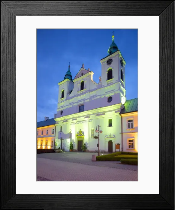 Framed Print : Old Convent of Piarist Friars and St. Cross Church at dusk, Rzeszow, Poland, Europe Framed Print : Old Convent of Piarist Friars and St. Cross Church at dusk, Rzeszow, Poland, Europe