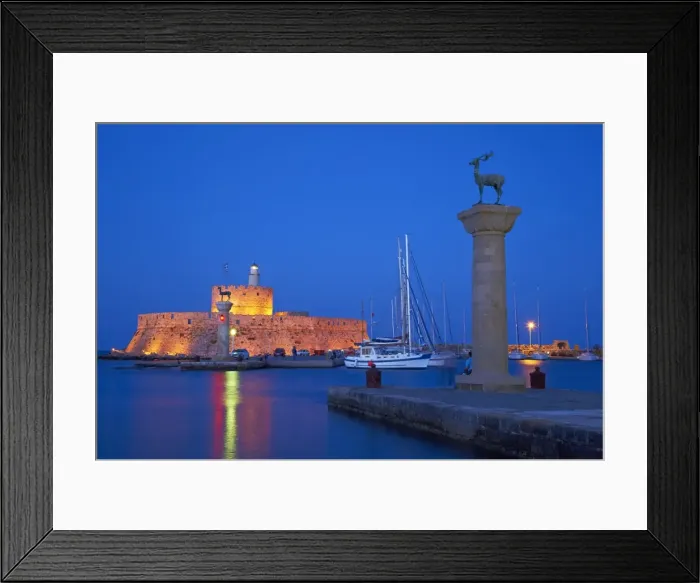 Framed Print : Mandraki Harbour, Rhodes City, Rhodes, Dodecanese, Greek Islands, Greece, Europe Framed Print : Mandraki Harbour, Rhodes City, Rhodes, Dodecanese, Greek Islands, Greece, Europe