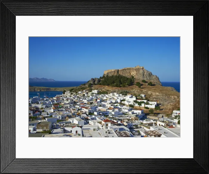 Framed Print : Acropolis and village, Lindos, Rhodes, Dodecanese, Greek Islands, Greece, Europe Framed Print : Acropolis and village, Lindos, Rhodes, Dodecanese, Greek Islands, Greece, Europe