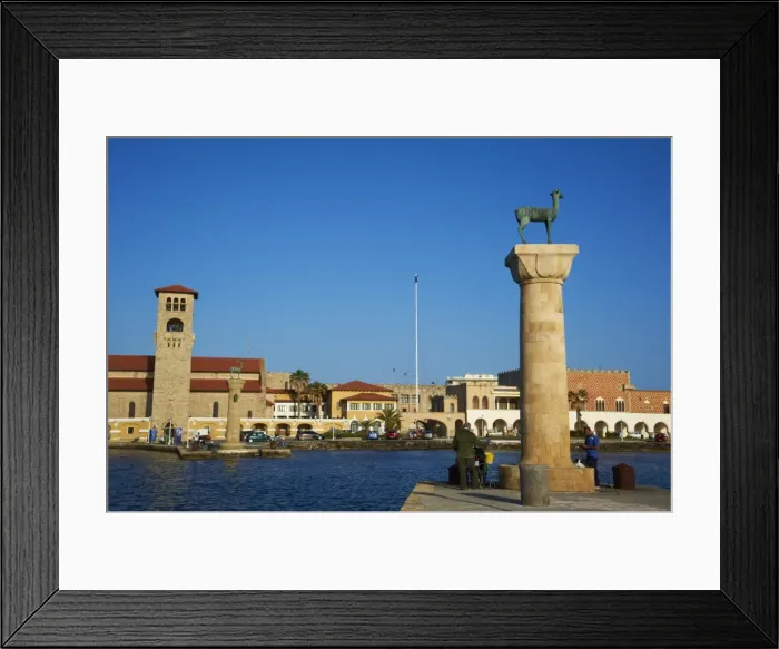 Framed Print : Mandraki Harbour, Rhodes City, Rhodes, Dodecanese, Greek Islands, Greece, Europe Framed Print : Mandraki Harbour, Rhodes City, Rhodes, Dodecanese, Greek Islands, Greece, Europe