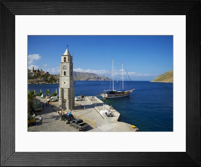 Framed Print : Gialos harbour, Symi island, Dodecanese, Greek Islands, Greece, Europe Framed Print : Gialos harbour, Symi island, Dodecanese, Greek Islands, Greece, Europe