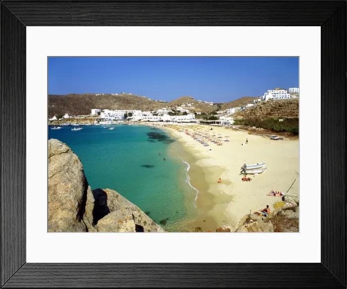 Framed Print : Beach, Plati Yialos, Mykonos, Greece Framed Print : Beach, Plati Yialos, Mykonos, Greece