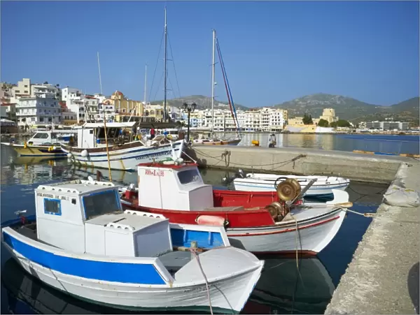 Hora, harbour, Pigadia, Karpathos Island, Dodecanese, Greek Islands, Greece, Europe