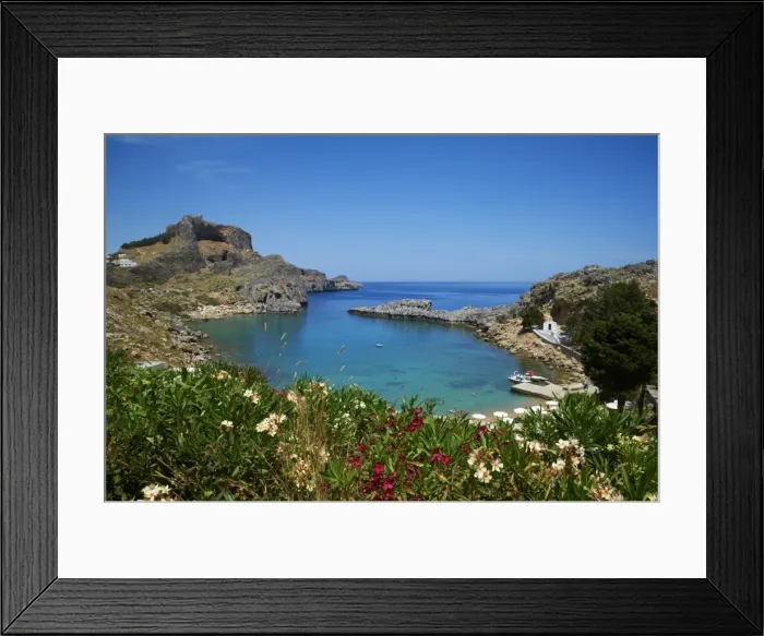 Framed Print : St. Paul Beach. Lindos, Rhodes, Dodecanese, Greek Islands, Greece, Europe Framed Print : St. Paul Beach. Lindos, Rhodes, Dodecanese, Greek Islands, Greece, Europe