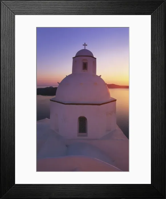 Framed Print : Orthodox Church at Sunset, Thira, Santorini, Cyclades, Greece Framed Print : Orthodox Church at Sunset, Thira, Santorini, Cyclades, Greece