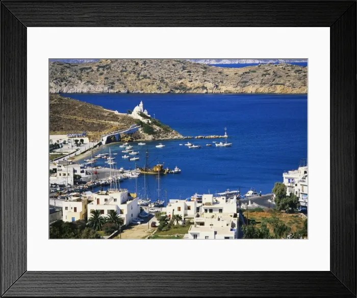 Framed Print : Aerial View of Yialos, Ios, Cyclades, Greece Framed Print : Aerial View of Yialos, Ios, Cyclades, Greece