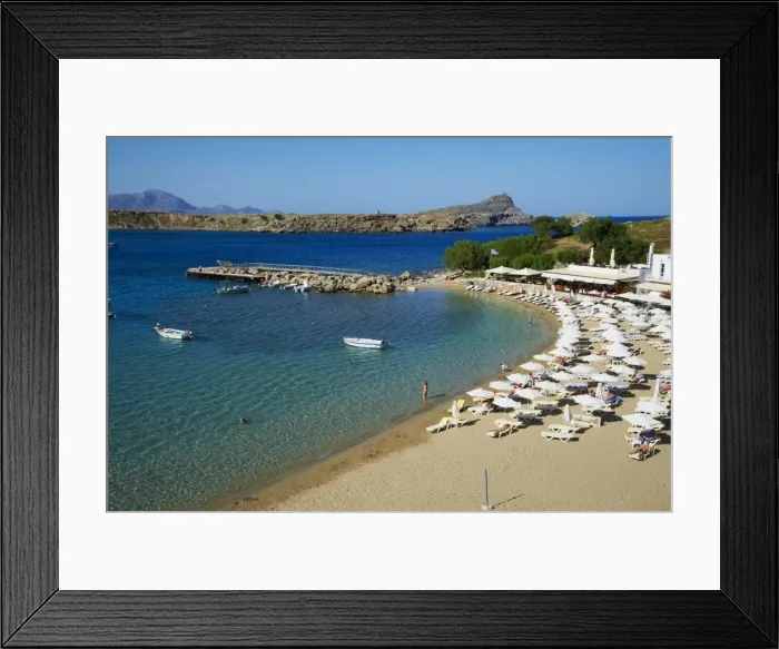 Framed Print : Lindos Beach, Lindos, Rhodes, Dodecanese, Greek Islands, Greece, Europe Framed Print : Lindos Beach, Lindos, Rhodes, Dodecanese, Greek Islands, Greece, Europe