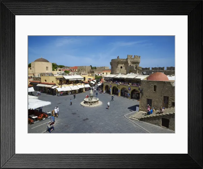 Framed Print : Ipocratous (Hippocrates) Square, UNESCO World Heritage Site, Rhodes City, Rhodes, Dodecanese, Greek Islands, Greece, Europe Framed Print : Ipocratous (Hippocrates) Square, UNESCO World Heritage Site, Rhodes City, Rhodes, Dodecanese, Greek Islands, Greece, Europe