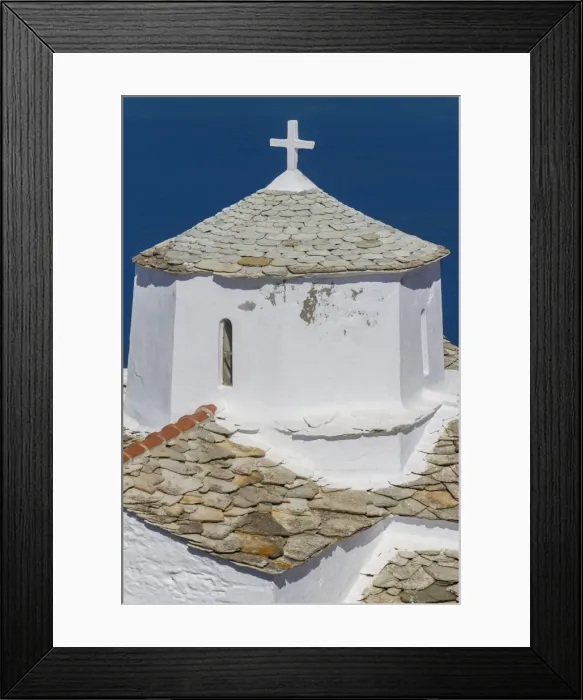 Framed Print : Evagelistria church, Skopelos, Sporades, Greek Islands, Greece, Europe Framed Print : Evagelistria church, Skopelos, Sporades, Greek Islands, Greece, Europe