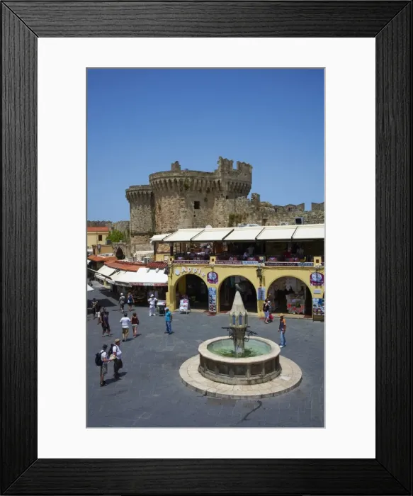 Framed Print : Ipocratous (Hippocrates) Square, UNESCO World Heritage Site, Rhodes City, Rhodes, Dodecanese, Greek Islands, Greece, Europe Framed Print : Ipocratous (Hippocrates) Square, UNESCO World Heritage Site, Rhodes City, Rhodes, Dodecanese, Greek Islands, Greece, Europe