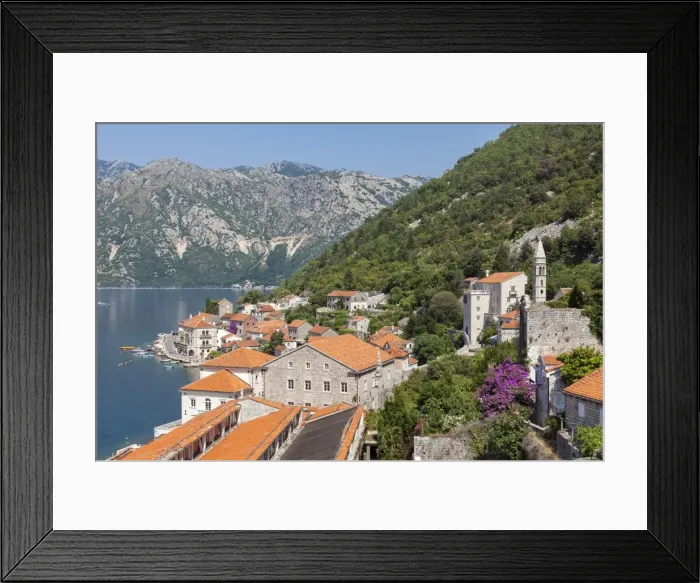 Framed Print : View from St. Nicholas Church of Perast, Bay of Kotor, UNESCO World Heritage Site, Montenegro, Europe Framed Print : View from St. Nicholas Church of Perast, Bay of Kotor, UNESCO World Heritage Site, Montenegro, Europe