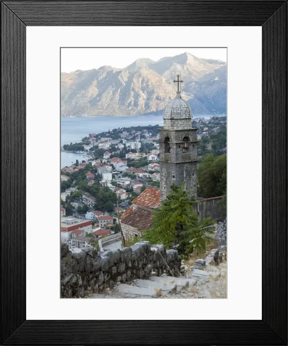 Framed Print : Kotor Old Town and fortifications at dawn with the Church of our Lady of Remedy in the foreground, Bay of Kotor, UNESCO World Heritage Site, Montenegro, Europe Framed Print : Kotor Old Town and fortifications at dawn with the Church of our Lady of Remedy in the foreground, Bay of Kotor, UNESCO World Heritage Site, Montenegro, Europe