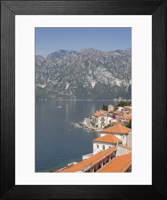 Framed Print : View from St. Nicholas Church of Perast, Bay of Kotor, UNESCO World Heritage Site, Montenegro, Europe Framed Print : View from St. Nicholas Church of Perast, Bay of Kotor, UNESCO World Heritage Site, Montenegro, Europe