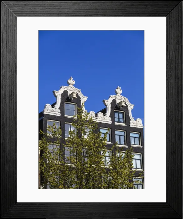 Framed Print : Ornate gabled houses, Amsterdam, Netherlands, Europe Framed Print : Ornate gabled houses, Amsterdam, Netherlands, Europe