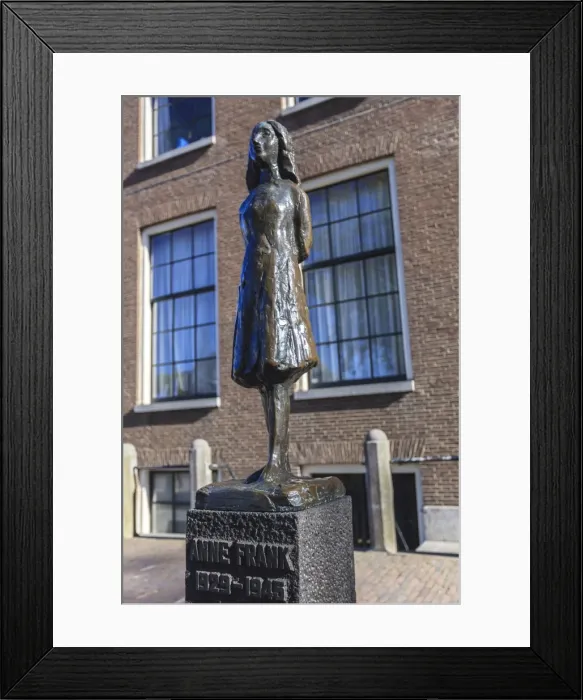 Framed Print : Statue of Anne Frank outside Westerkerk, near her house, Amsterdam, Netherlands, Europe Framed Print : Statue of Anne Frank outside Westerkerk, near her house, Amsterdam, Netherlands, Europe