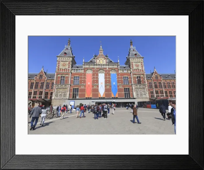 Framed Print : Central Train Station, Amsterdam, Netherlands, Europe Framed Print : Central Train Station, Amsterdam, Netherlands, Europe