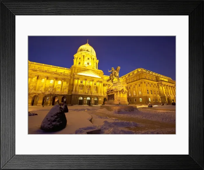Framed Print : Royal Palace illuminated on a winters night, Castle Hill, Budapest, Hungary, Europe Framed Print : Royal Palace illuminated on a winters night, Castle Hill, Budapest, Hungary, Europe