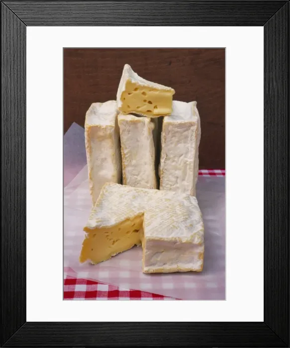 Framed Print : Slices of Pont l Eveque Cheese Framed Print : Slices of Pont l Eveque Cheese