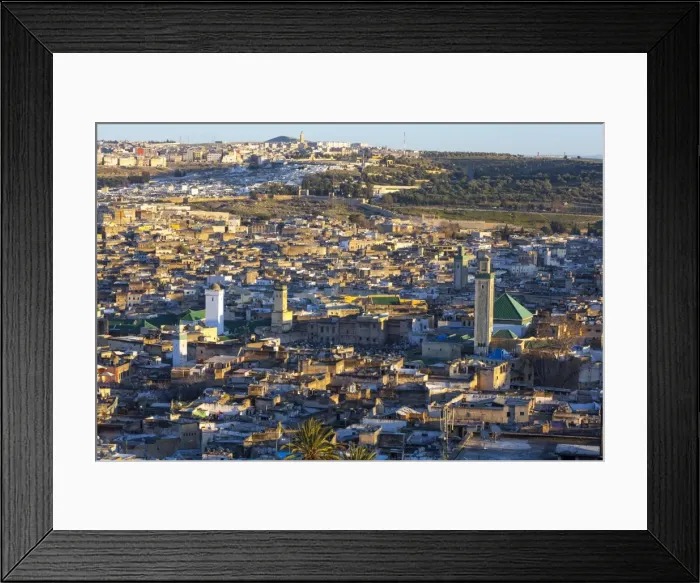 Framed Print : Elevated view across the Old Medina of Fes, UNESCO World Heritage Site, Fez, Morocco, North Africa, Africa Framed Print : Elevated view across the Old Medina of Fes, UNESCO World Heritage Site, Fez, Morocco, North Africa, Africa