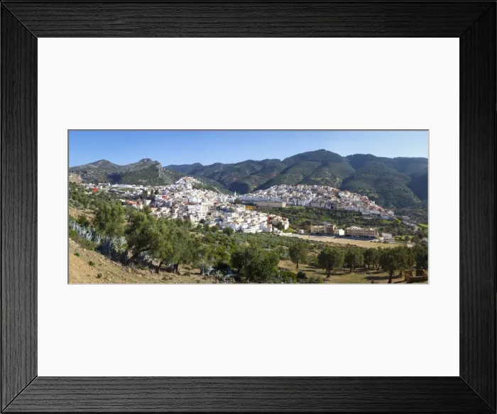 Framed Print : Elevated view over the historic hilltop town of Moulay Idriss, Morocco, North Africa, Africa Framed Print : Elevated view over the historic hilltop town of Moulay Idriss, Morocco, North Africa, Africa