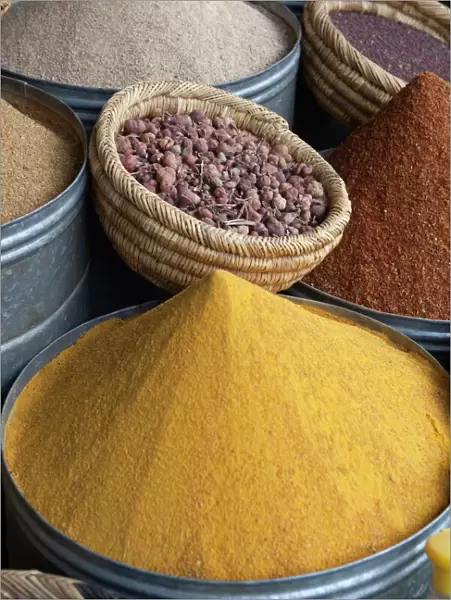 Spices in the souk, Marrakech, Morocco, North Africa, Africa