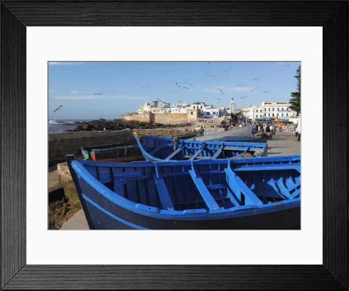 Framed Print : View over the fishing harbour to the ramparts and medina, Essaouira, Atlantic coast, Morocco, North Africa, Africa Framed Print : View over the fishing harbour to the ramparts and medina, Essaouira, Atlantic coast, Morocco, North Africa, Africa