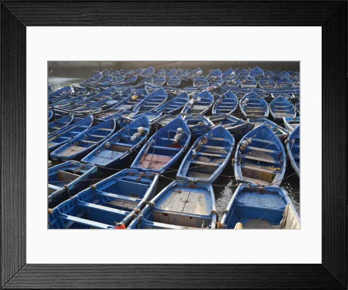 Framed Print : Traditional blue fishing boats in the harbour, Essaouira, Atlantic coast, Morocco, North Africa, Africa Framed Print : Traditional blue fishing boats in the harbour, Essaouira, Atlantic coast, Morocco, North Africa, Africa