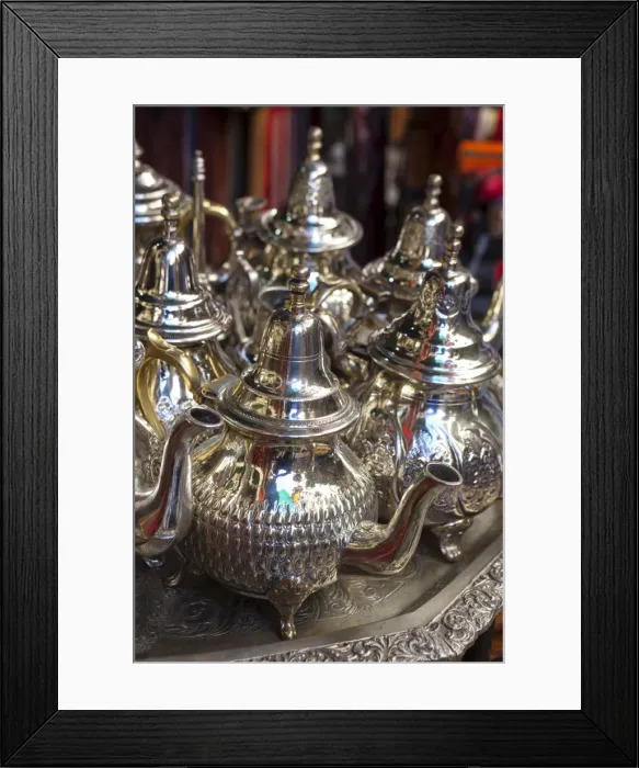 Framed Print : Traditional tea pots, Fes el Bali Medina, Fez, Morocco, North Africa, Africa Framed Print : Traditional tea pots, Fes el Bali Medina, Fez, Morocco, North Africa, Africa