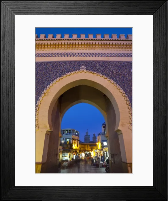 Framed Print : Bab Boujeloud Gate (The Blue Gate), Fes, Morocco, North Africa