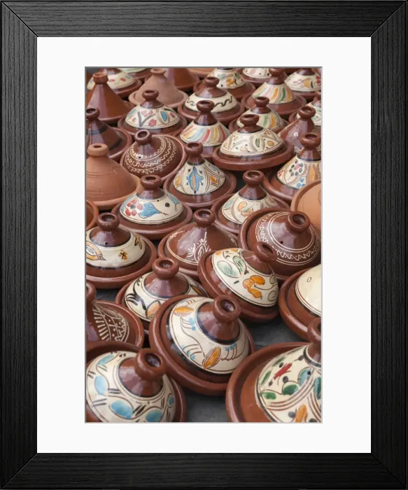 Framed Print : Tajines for sale in the souk, Marrakech, Morocco, North Africa, Africa Framed Print : Tajines for sale in the souk, Marrakech, Morocco, North Africa, Africa