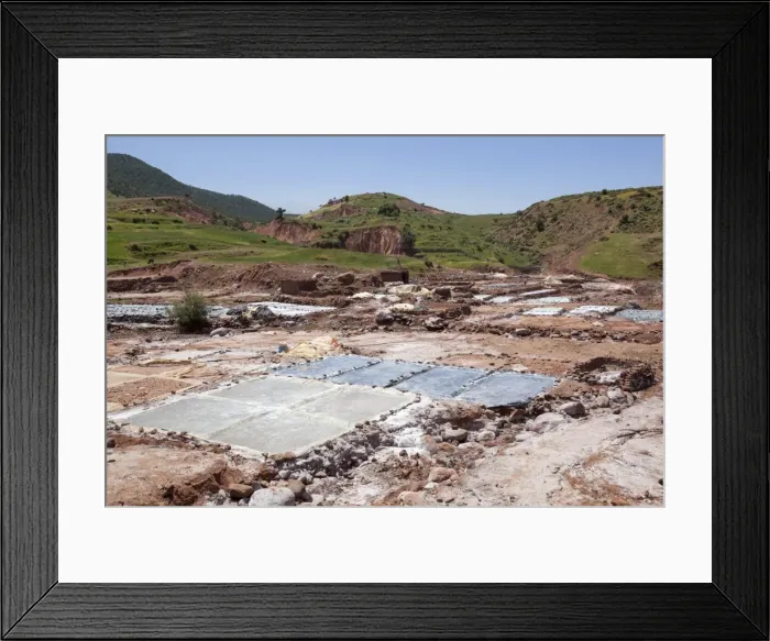 Framed Print : Salt evaporation ponds, Ourika Valley, Atlas Mountains, Morocco, North Africa, Africa Framed Print : Salt evaporation ponds, Ourika Valley, Atlas Mountains, Morocco, North Africa, Africa