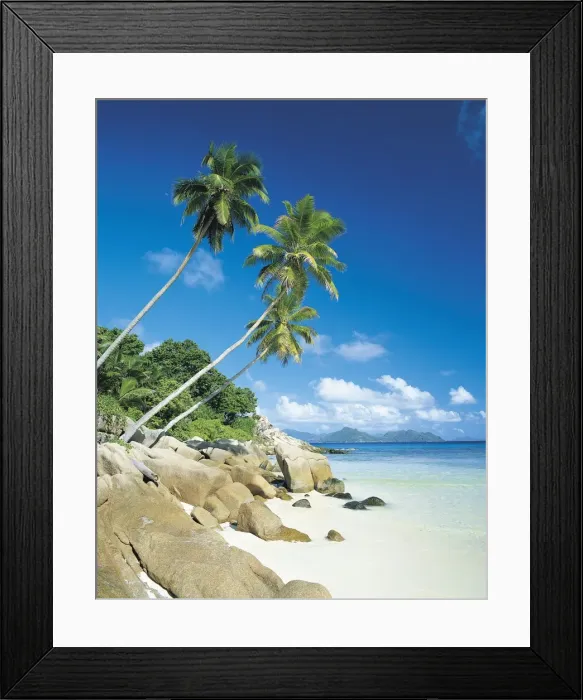 Framed Print : Anse Severe With Praslin Island in Background, La Digue, Seychelles Framed Print : Anse Severe With Praslin Island in Background, La Digue, Seychelles
