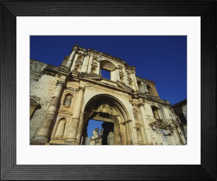 Framed Print : Church of San Augustin in Antigua, Guatemala, Regular Damage by Earthquakes has led to Antiguas Decline Framed Print : Church of San Augustin in Antigua, Guatemala, Regular Damage by Earthquakes has led to Antiguas Decline