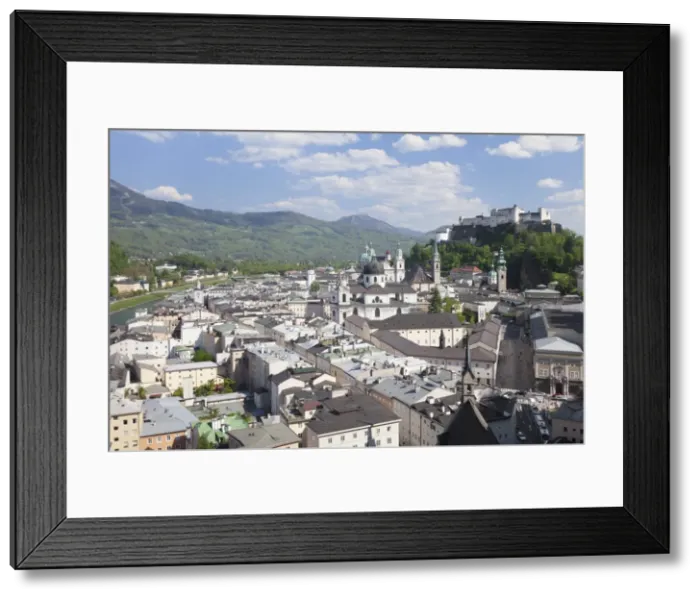 Framed Print : High angle view of the old town with Hohensalzburg Fortress, Dom Cathedral and Kappuzinerkirche Church, UNESCO World Heritage Site, Salzburg, Salzburger Land, Austria, Europe Framed Print : High angle view of the old town with Hohensalzburg Fortress, Dom Cathedral and Kappuzinerkirche Church, UNESCO World Heritage Site, Salzburg, Salzburger Land, Austria, Europe
