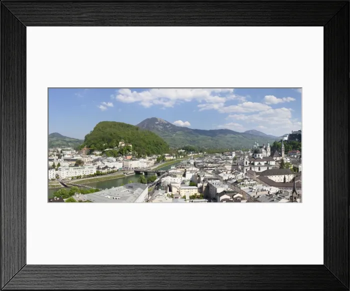 Framed Print : High angle view from Monchsberg mountain over the old town of Salzburg, UNESCO World Heritage Site, Salzburger Land, Austria, Europe Framed Print : High angle view from Monchsberg mountain over the old town of Salzburg, UNESCO World Heritage Site, Salzburger Land, Austria, Europe