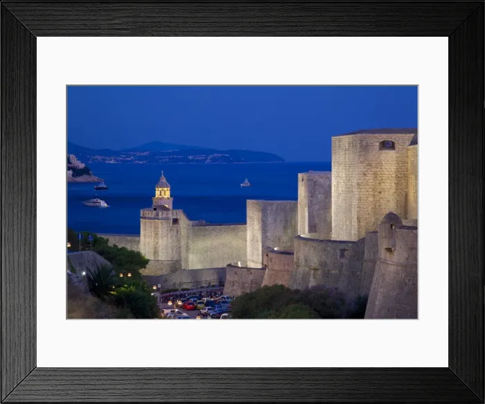 Framed Print : Old Town walls at dusk, UNESCO World Heritage Site, Dubrovnik, Dalmatia, Croatia, Europe Framed Print : Old Town walls at dusk, UNESCO World Heritage Site, Dubrovnik, Dalmatia, Croatia, Europe