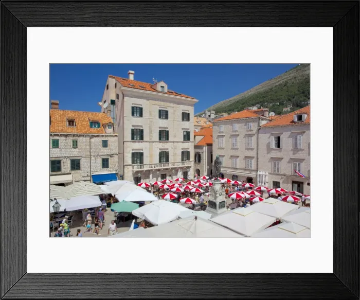 Framed Print : Market, Gunduliceeva Poljana, Dubrovnik, Dalmatia, Croatia, Europe