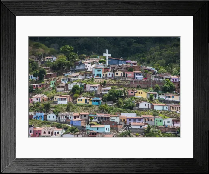 Framed Print : View over colourful houses in Cachoeira, Bahia, Brazil, South America Framed Print : View over colourful houses in Cachoeira, Bahia, Brazil, South America