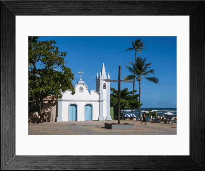 Framed Print : Little church in Praia do Forte, Bahia, Brazil, South America