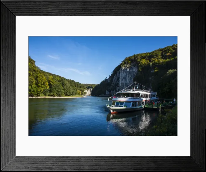 Framed Print : Ferry at the Danube breakthrough near the Weltenburg Monastery, Kehlheim, Bavaria, Germany, Europe Framed Print : Ferry at the Danube breakthrough near the Weltenburg Monastery, Kehlheim, Bavaria, Germany, Europe