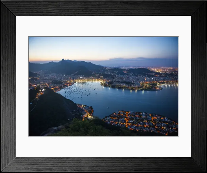 Framed Print : View from the Sugarloaf at sunset, Rio de Janeiro, Brazil, South America Framed Print : View from the Sugarloaf at sunset, Rio de Janeiro, Brazil, South America
