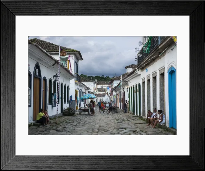 Framed Print : Colourful colonial houses in Paraty south of Rio de Janeiro, Brazil, South America